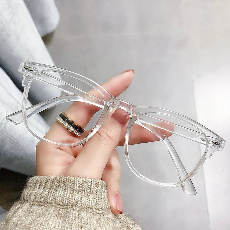 Transparent Anti-blue Light Myopia Glasses Women Men Ultralight Eyewear Oversized Near Sight Eye Glasses Diopters -1.0 To -6.0