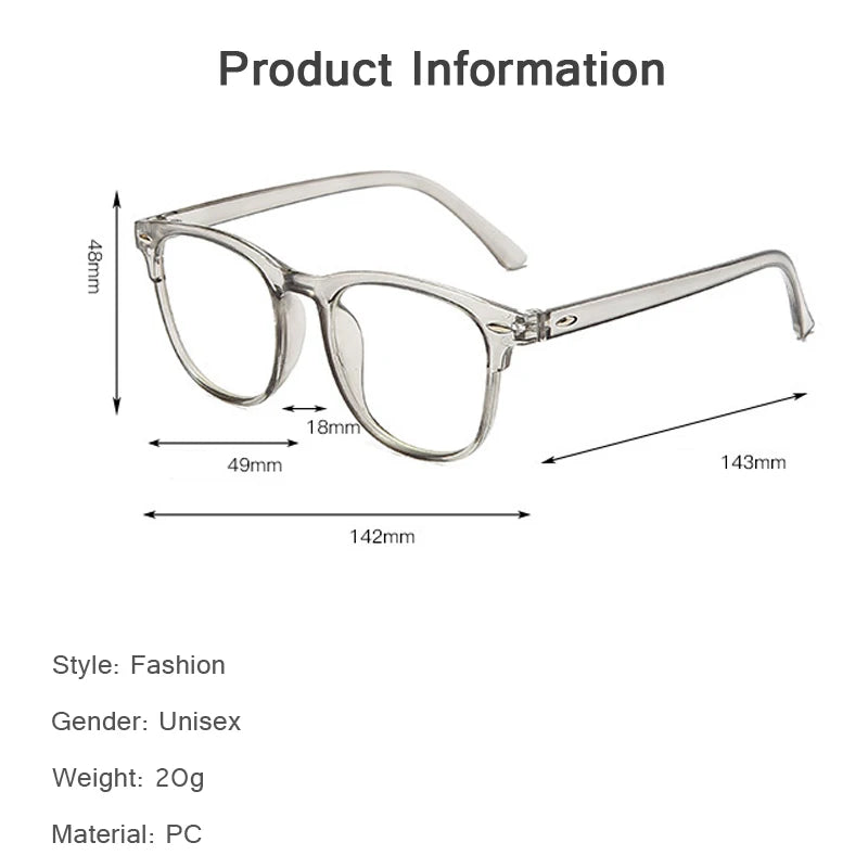 Transparent Anti-blue Light Myopia Glasses Women Men Ultralight Eyewear Oversized Near Sight Eye Glasses Diopters -1.0 To -6.0