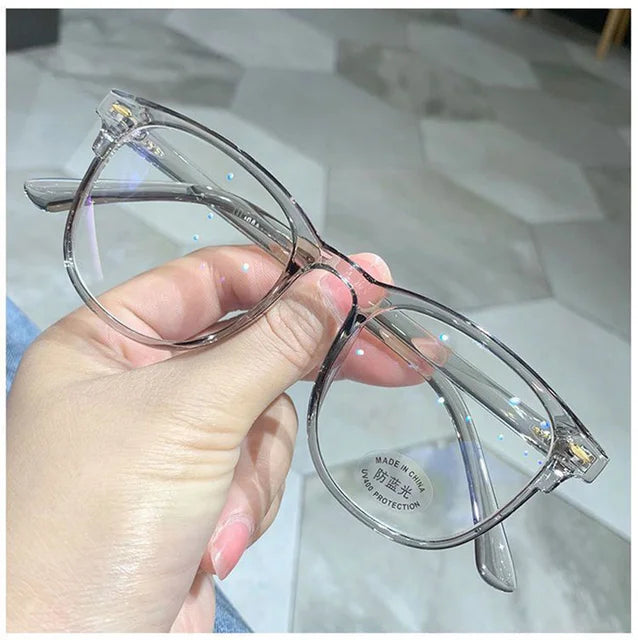 Transparent Anti-blue Light Myopia Glasses Women Men Ultralight Eyewear Oversized Near Sight Eye Glasses Diopters -1.0 To -6.0