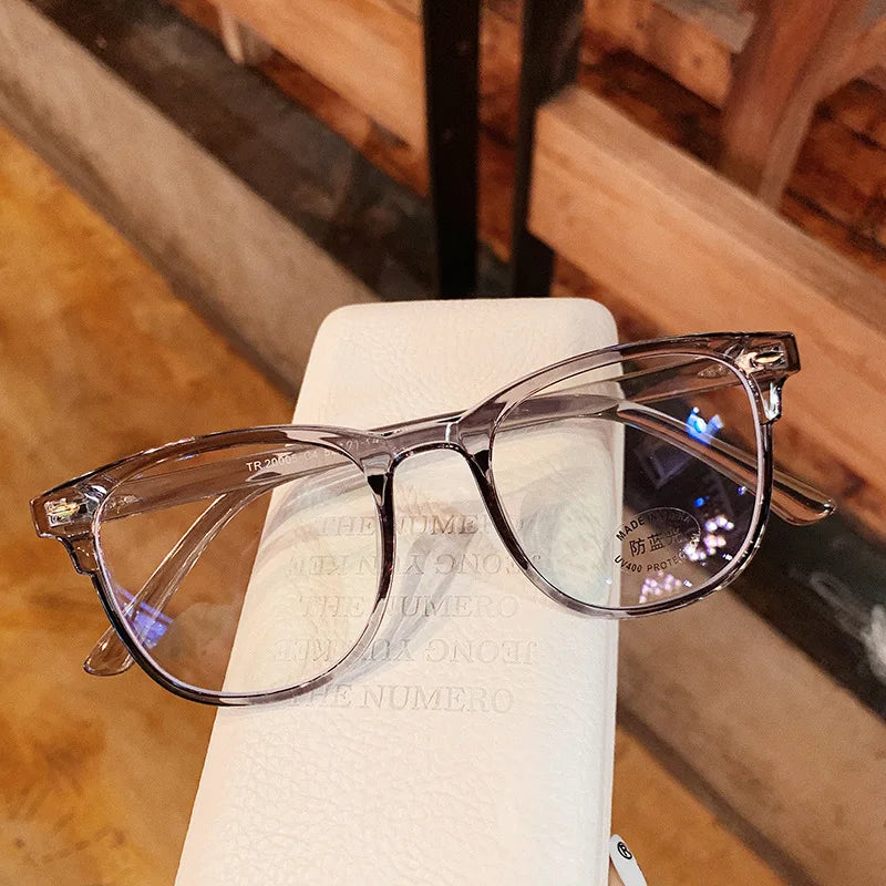 Transparent Anti-blue Light Myopia Glasses Women Men Ultralight Eyewear Oversized Near Sight Eye Glasses Diopters -1.0 To -6.0